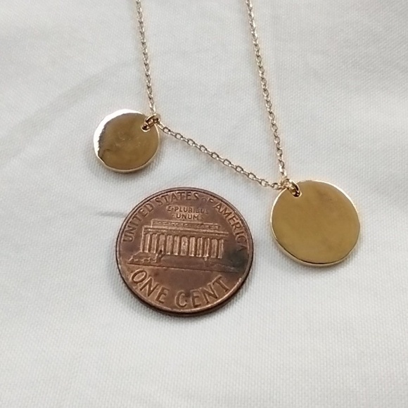 NWT 18k Gold Dipped Double Medallion Charm CAT MOM Necklace / Cat Jewelry - Picture 5 of 7